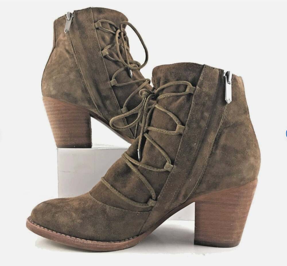 Anthropologie x Sam Edelman Millard Genuine Suede Leather Lace Ankle Boots 9